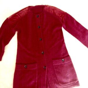 Burgundy Long Cashmere Cardigan, S